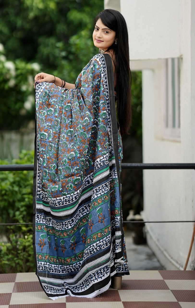 Ynf Cotton RIN229 93-8 Sarees Wholesale Printed Cotton Saree Cotton Sarees Mulmul Cotton Sarees Manufacturer