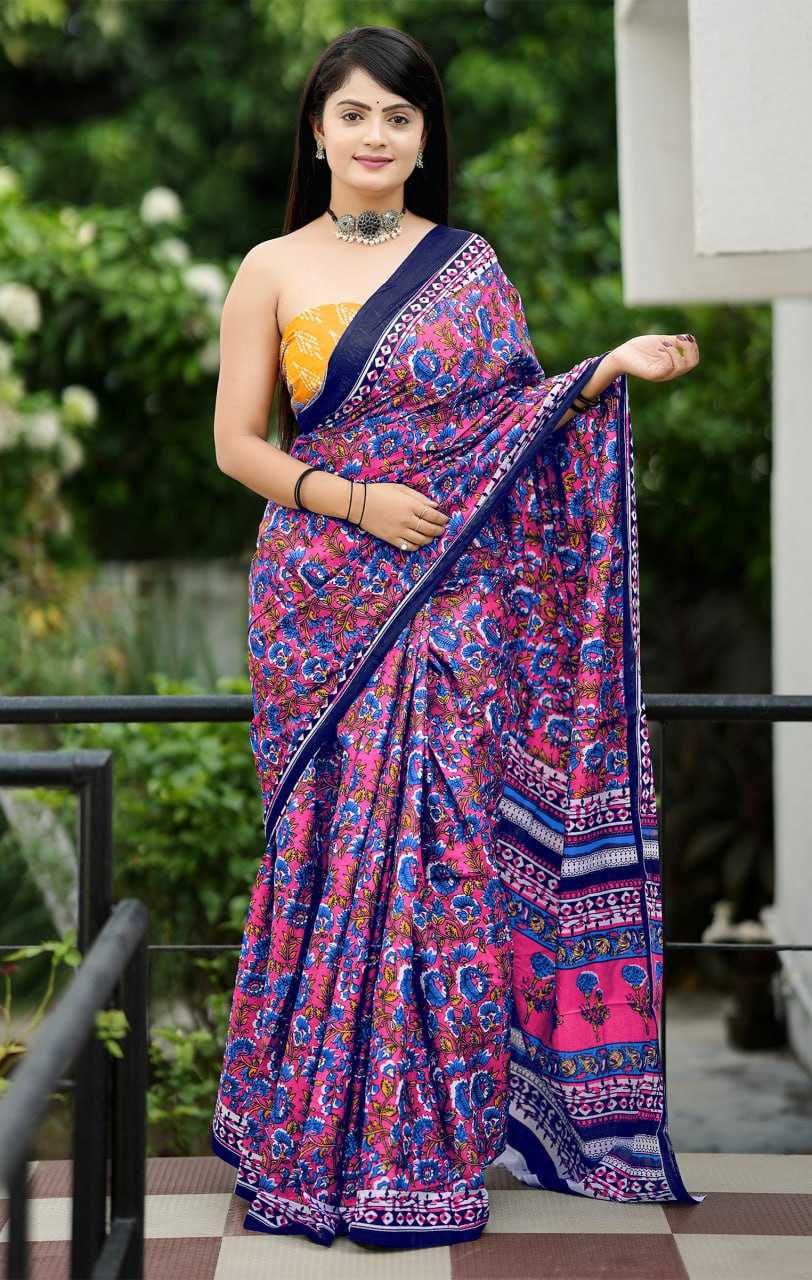 Ynf Cotton RIN229 93-8 Sarees Wholesale Printed Cotton Saree Cotton Sarees Mulmul Cotton Sarees Manufacturer