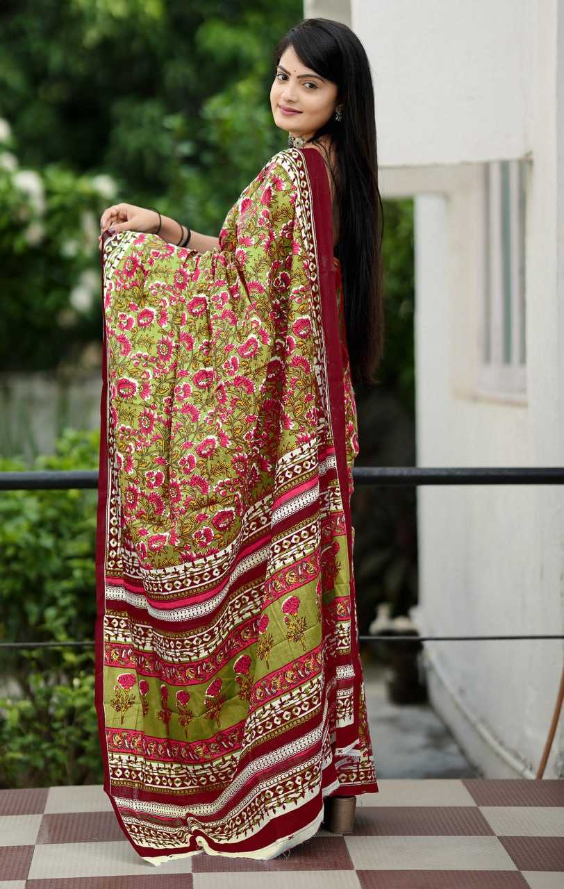 Ynf Cotton RIN229 93-8 Sarees Wholesale Printed Cotton Saree Cotton Sarees Mulmul Cotton Sarees Manufacturer