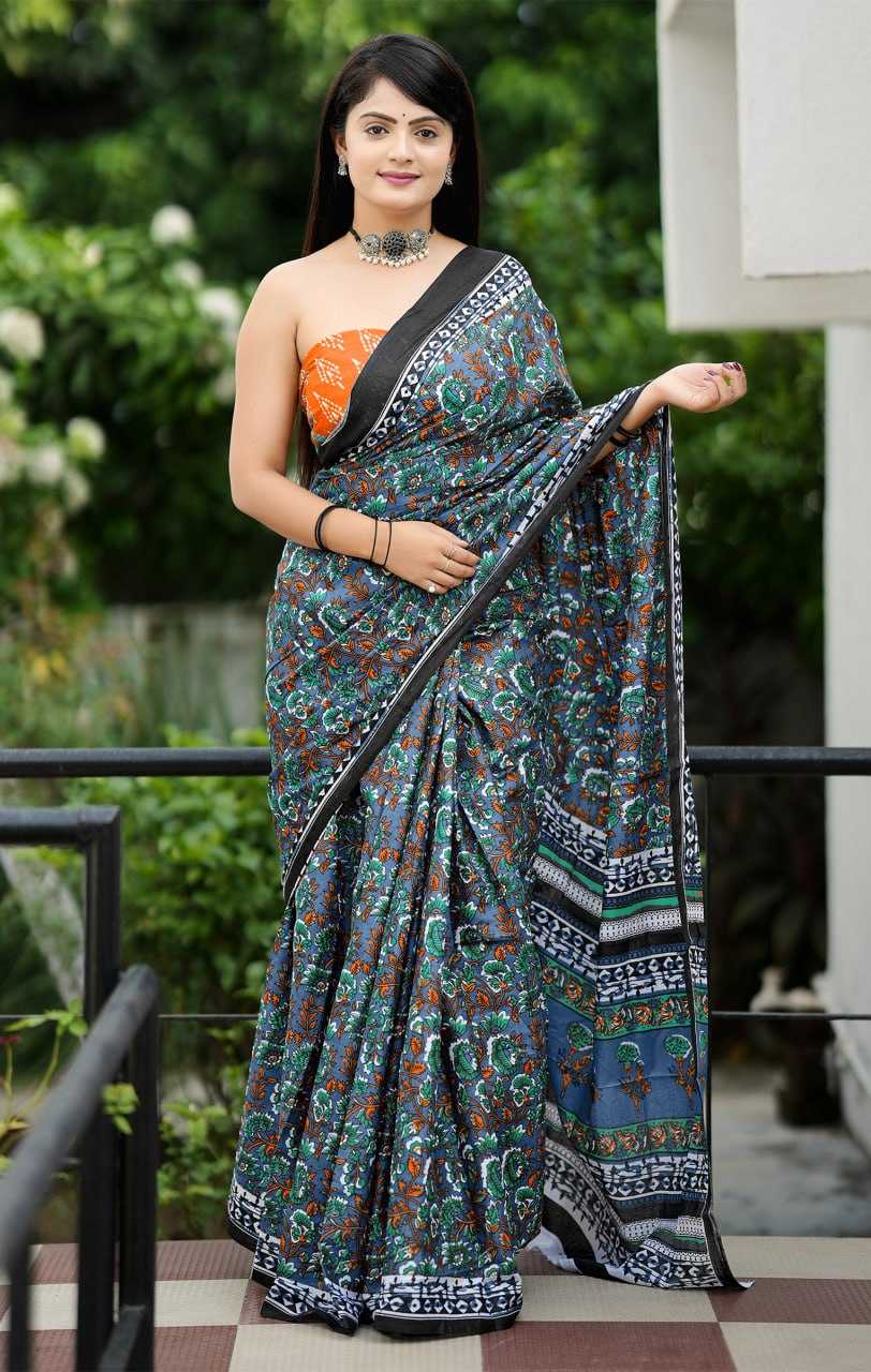 Ynf Cotton RIN229 93-8 Sarees Wholesale Printed Cotton Saree Cotton Sarees Mulmul Cotton Sarees Manufacturer