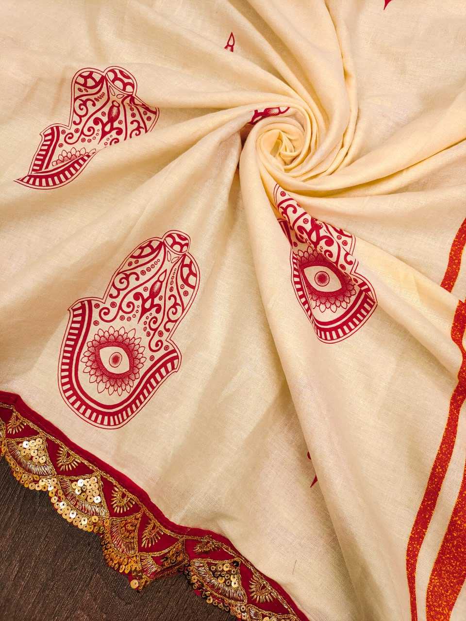 Ynf Cotton RIN229 DURGA Festive Collections Wholesale Durga Pooja Sarees Manufacturer