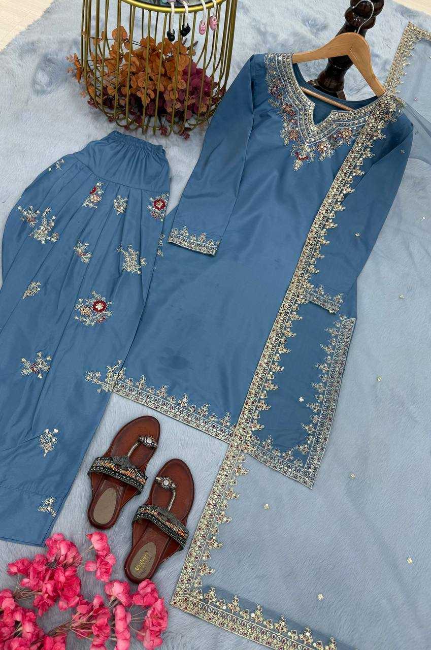 Ynf Crepe KESH141 1128 Suits & Dresses Wholesale Ladies Suits Embroidery Suits Palazzo Suit Punjabi Suit Manufacturer