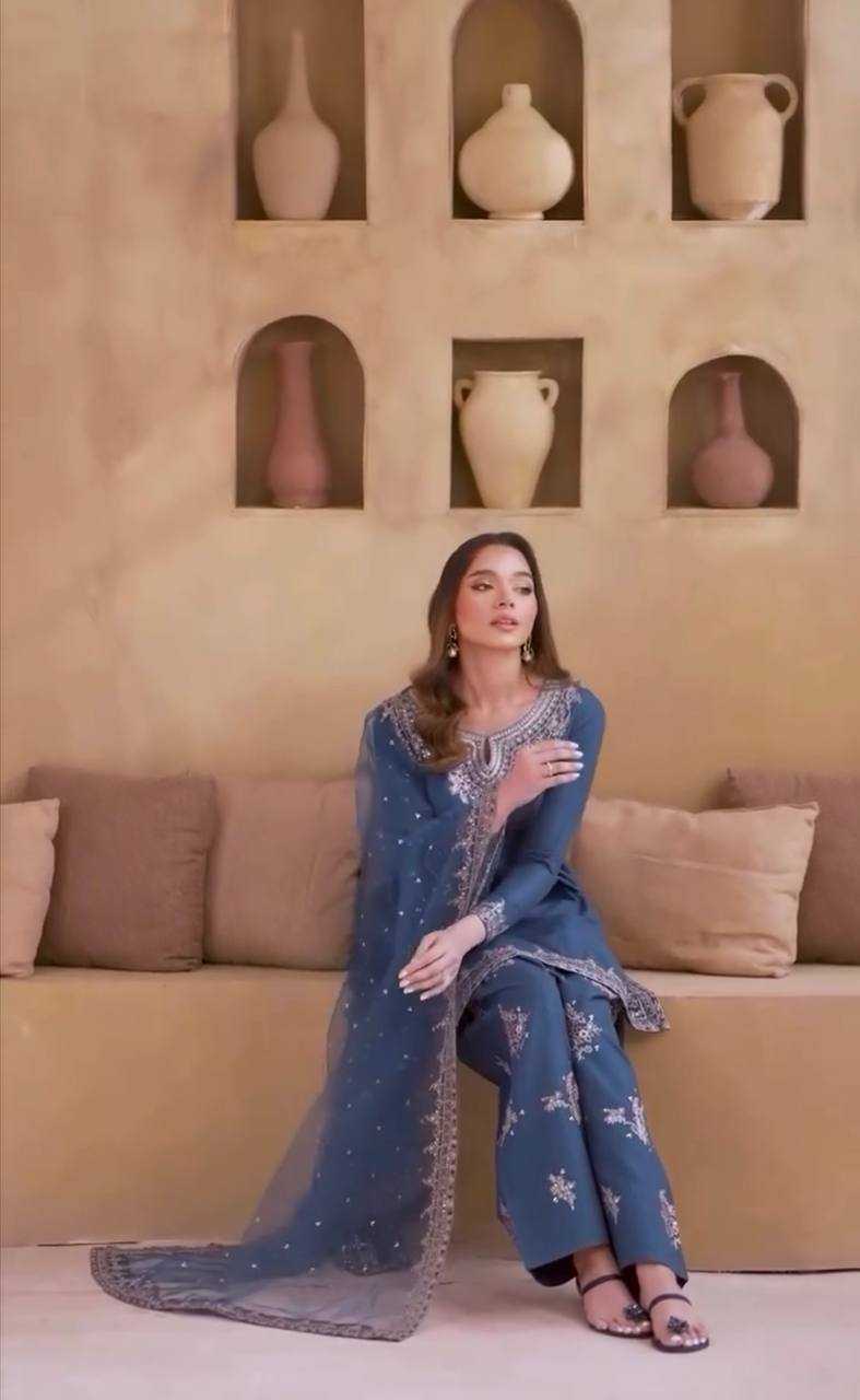 Ynf Crepe KESH141 1128 Suits & Dresses Wholesale Ladies Suits Embroidery Suits Palazzo Suit Punjabi Suit Manufacturer