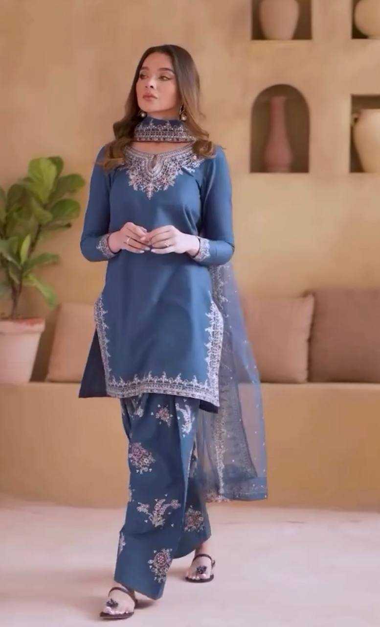 Ynf Crepe KESH141 1128 Suits & Dresses Wholesale Ladies Suits Embroidery Suits Palazzo Suit Punjabi Suit Manufacturer