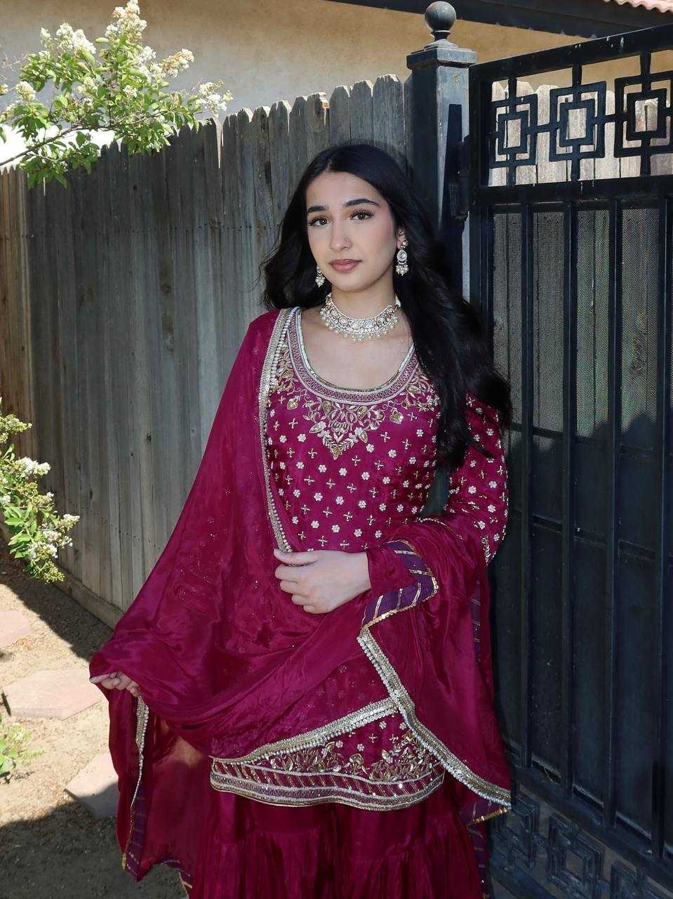 Ynf Crepe KESH158 10003 Suits & Dresses Wholesale Sharara Salwar Suits Embroidery Suits Party wear suits Manufacturer