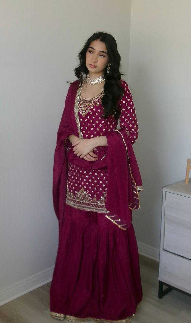 Ynf Crepe KESH158 10003 Suits & Dresses Wholesale Sharara Salwar Suits Embroidery Suits Party wear suits Manufacturer