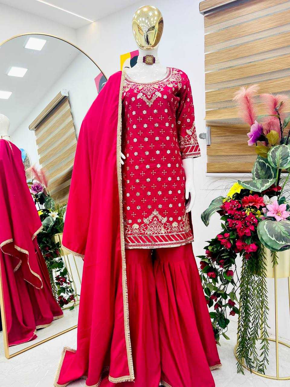 Ynf Crepe KESH158 10003 Suits & Dresses Wholesale Sharara Salwar Suits Embroidery Suits Party wear suits Manufacturer