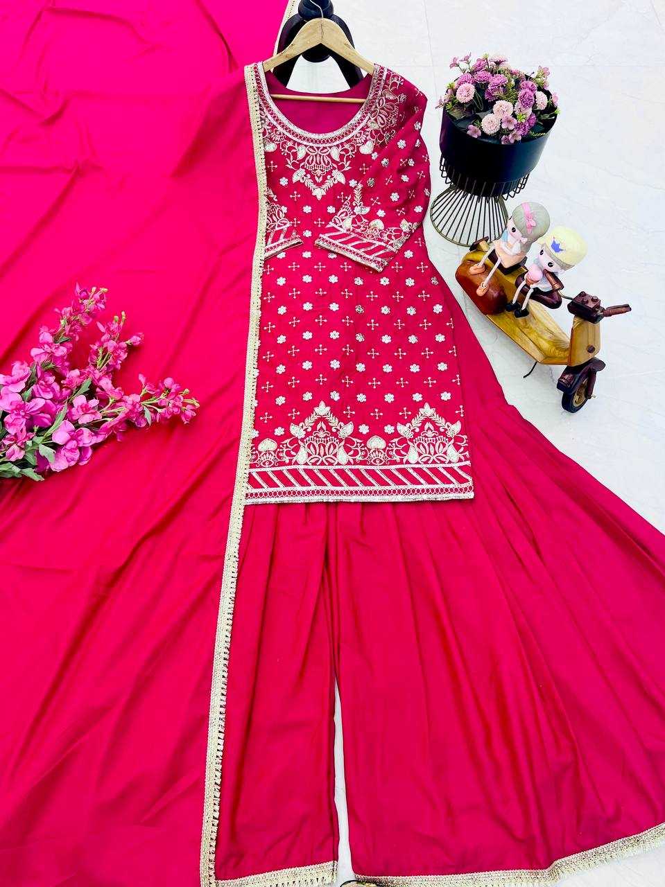Ynf Crepe KESH158 10003 Suits & Dresses Wholesale Sharara Salwar Suits Embroidery Suits Party wear suits Manufacturer