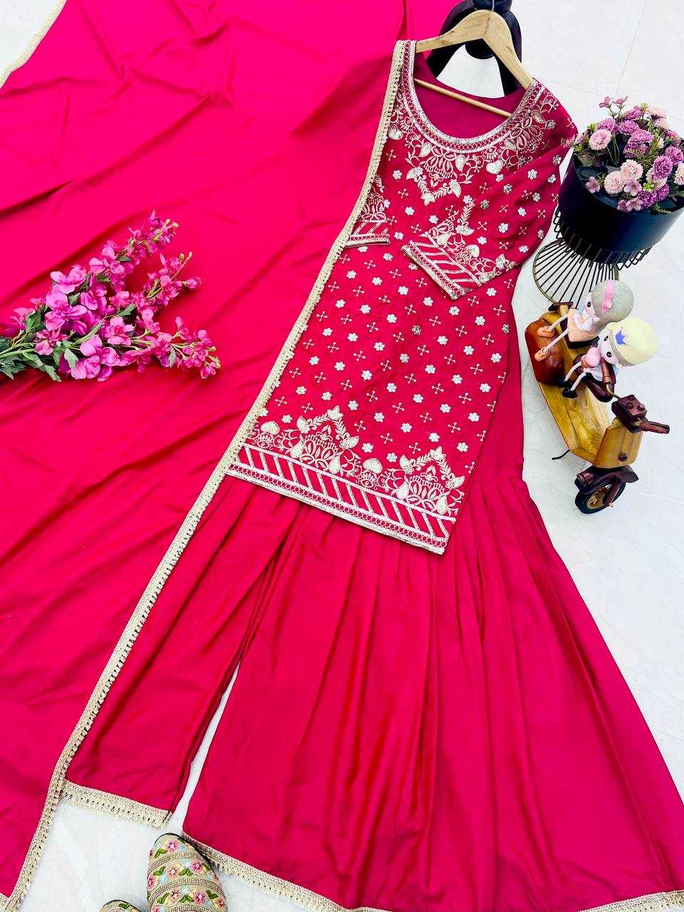 Ynf Crepe KESH158 10003 Suits & Dresses Wholesale Sharara Salwar Suits Embroidery Suits Party wear suits Manufacturer