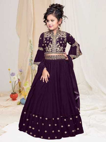 Ynf Crepe KESH461 SALMI Kids Wear Wholesale Kids Lehenga Kids Party Wear Ethnic Manufacturer