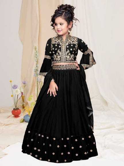 Ynf Crepe KESH461 SALMI Kids Wear Wholesale Kids Lehenga Kids Party Wear Ethnic Manufacturer