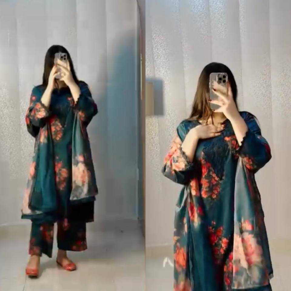 Ynf Crepe KESH499 520 Suits & Dresses Wholesale Printed Suits Ladies Silk Suit Silk Suits Manufacturer