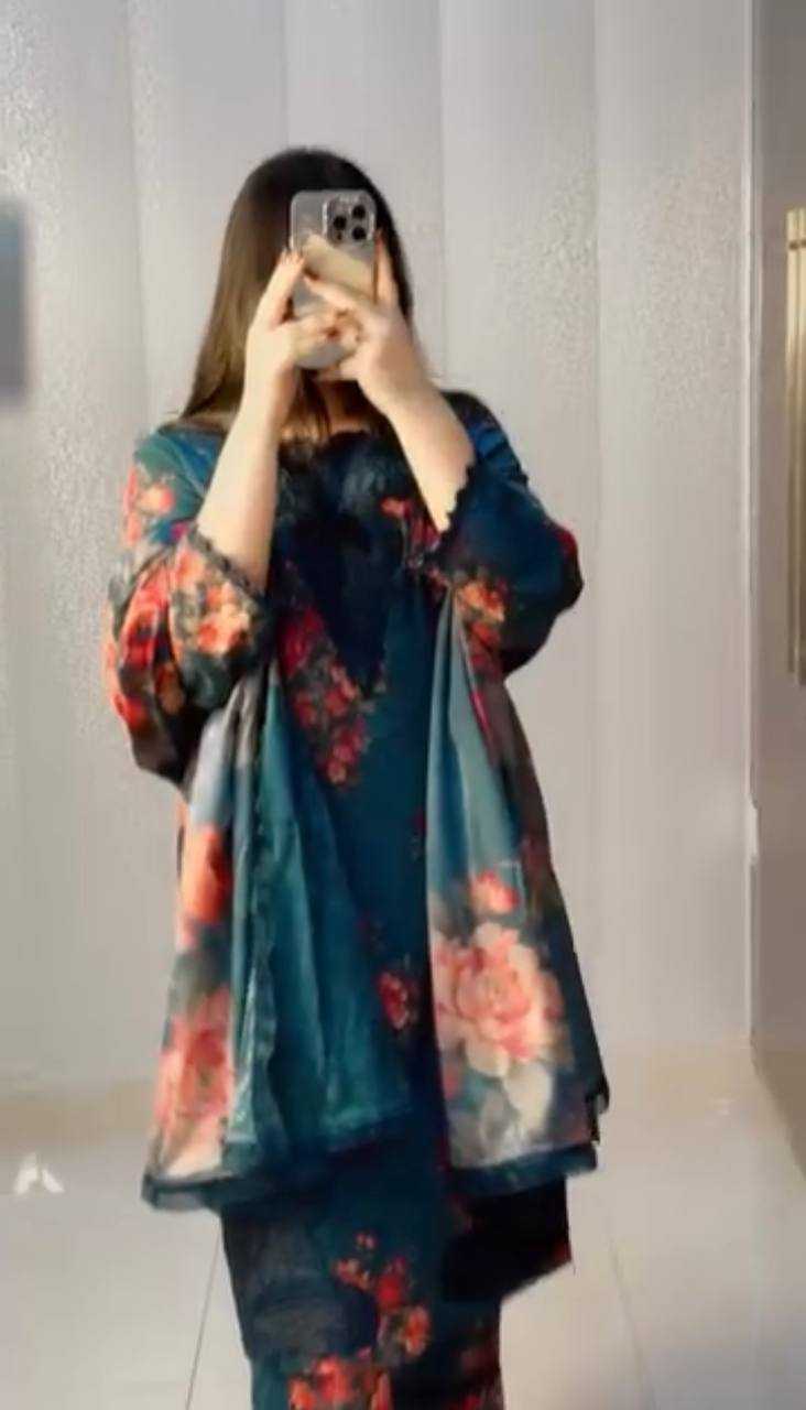 Ynf Crepe KESH499 520 Suits & Dresses Wholesale Printed Suits Ladies Silk Suit Silk Suits Manufacturer