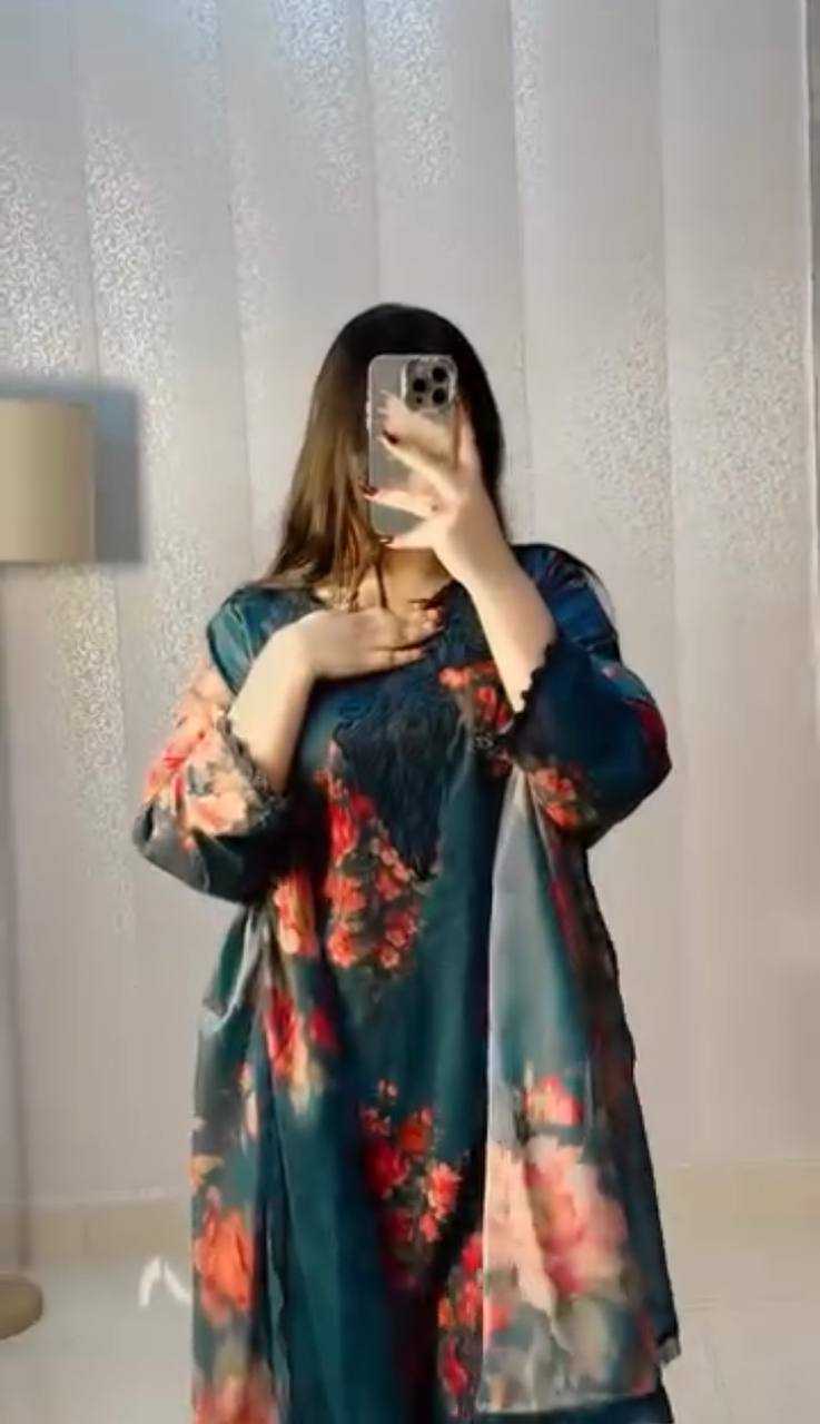 Ynf Crepe KESH499 520 Suits & Dresses Wholesale Printed Suits Ladies Silk Suit Silk Suits Manufacturer