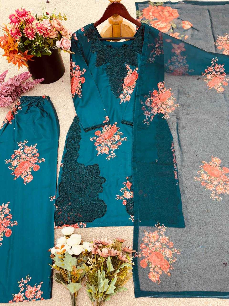 Ynf Crepe KESH499 520 Suits & Dresses Wholesale Printed Suits Ladies Silk Suit Silk Suits Manufacturer