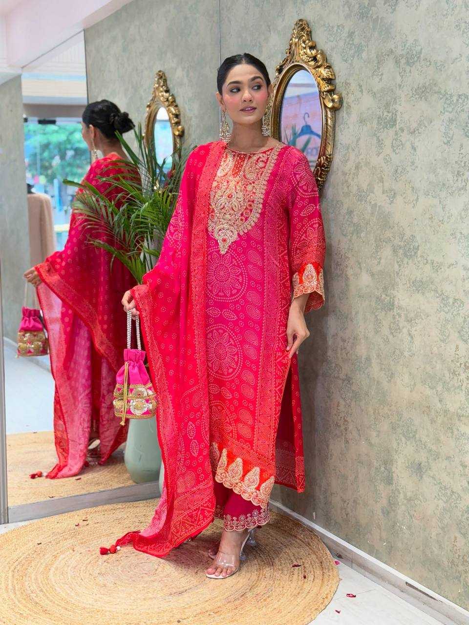 Ynf Crepe KESH499 5292 Suits & Dresses Wholesale Printed Suits Embroidery Suits Bandhani Suits Manufacturer