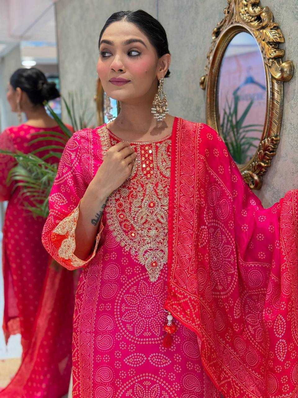 Ynf Crepe KESH499 5292 Suits & Dresses Wholesale Printed Suits Embroidery Suits Bandhani Suits Manufacturer