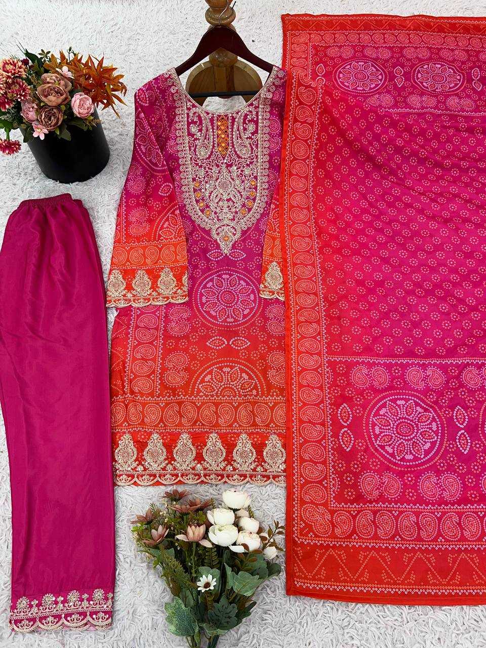 Ynf Crepe KESH499 5292 Suits & Dresses Wholesale Printed Suits Embroidery Suits Bandhani Suits Manufacturer
