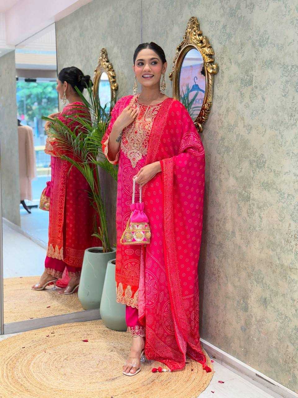 Ynf Crepe KESH499 5292 Suits & Dresses Wholesale Printed Suits Embroidery Suits Bandhani Suits Manufacturer