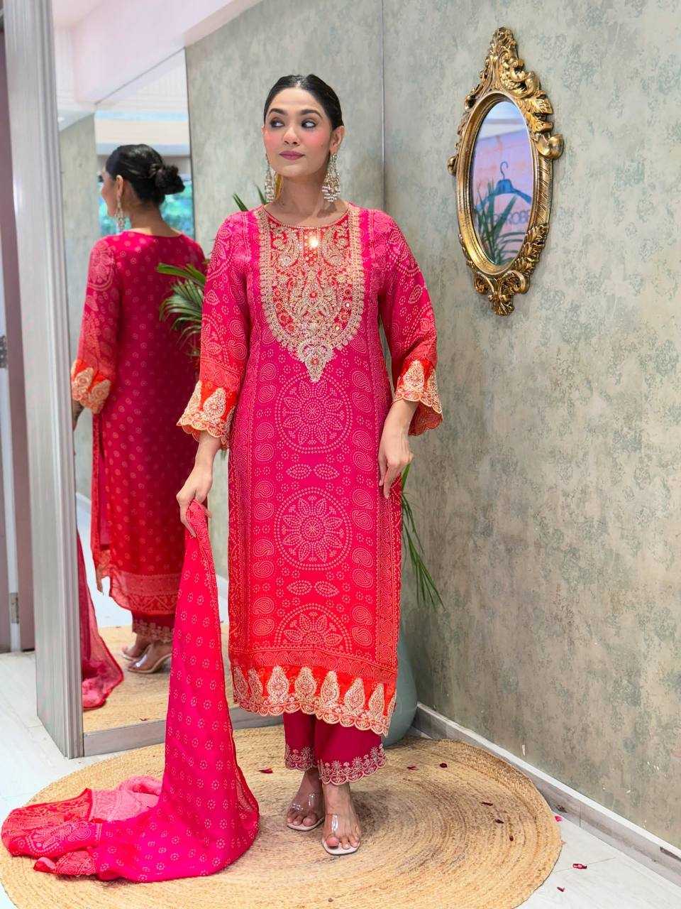 Ynf Crepe KESH499 5292 Suits & Dresses Wholesale Printed Suits Embroidery Suits Bandhani Suits Manufacturer