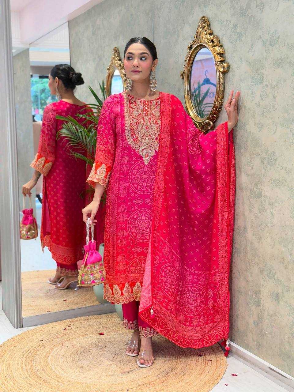 Ynf Crepe KESH499 5292 Suits & Dresses Wholesale Printed Suits Embroidery Suits Bandhani Suits Manufacturer