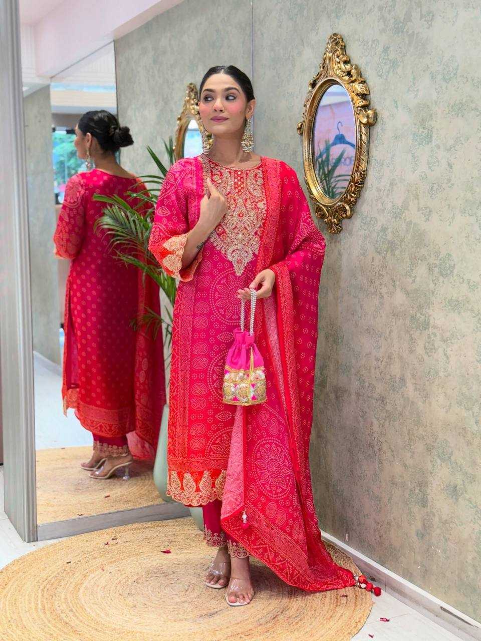 Ynf Crepe KESH499 5292 Suits & Dresses Wholesale Printed Suits Embroidery Suits Bandhani Suits Manufacturer