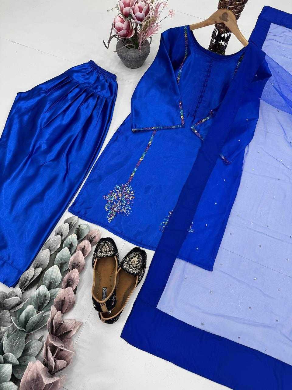 Ynf Crepe KESH512 1689 Suits & Dresses Wholesale Ladies Suits Embroidery Suits Palazzo Suit Manufacturer