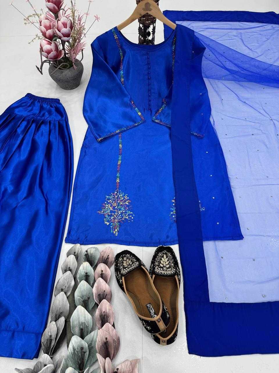 Ynf Crepe KESH512 1689 Suits & Dresses Wholesale Ladies Suits Embroidery Suits Palazzo Suit Manufacturer