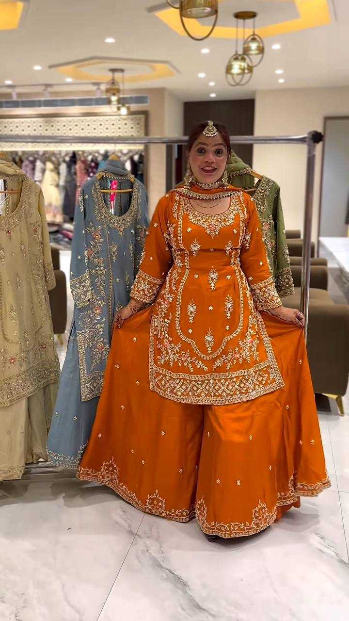 Ynf Crepe KESH515 3049 Suits & Dresses Wholesale Sharara Salwar Suits Embroidery Suits Designer Suits Manufacturer