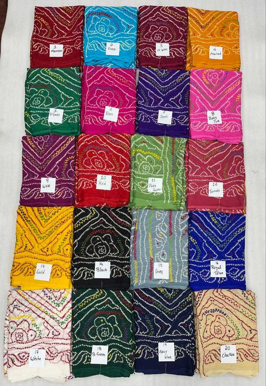 Ynf Crepe KESH524 MASTANI BANDHANI Sarees Wholesale Printed Sarees Bandhani Sarees Casual Sarees Manufacturer