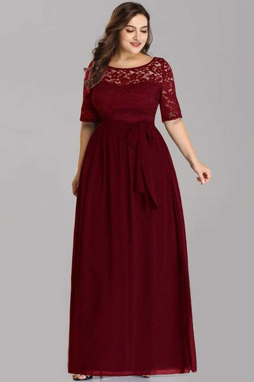Ynf Crepe KESH559 Maroon net Gowns Wholesale Net Gowns Gown With Belt Manufacturer