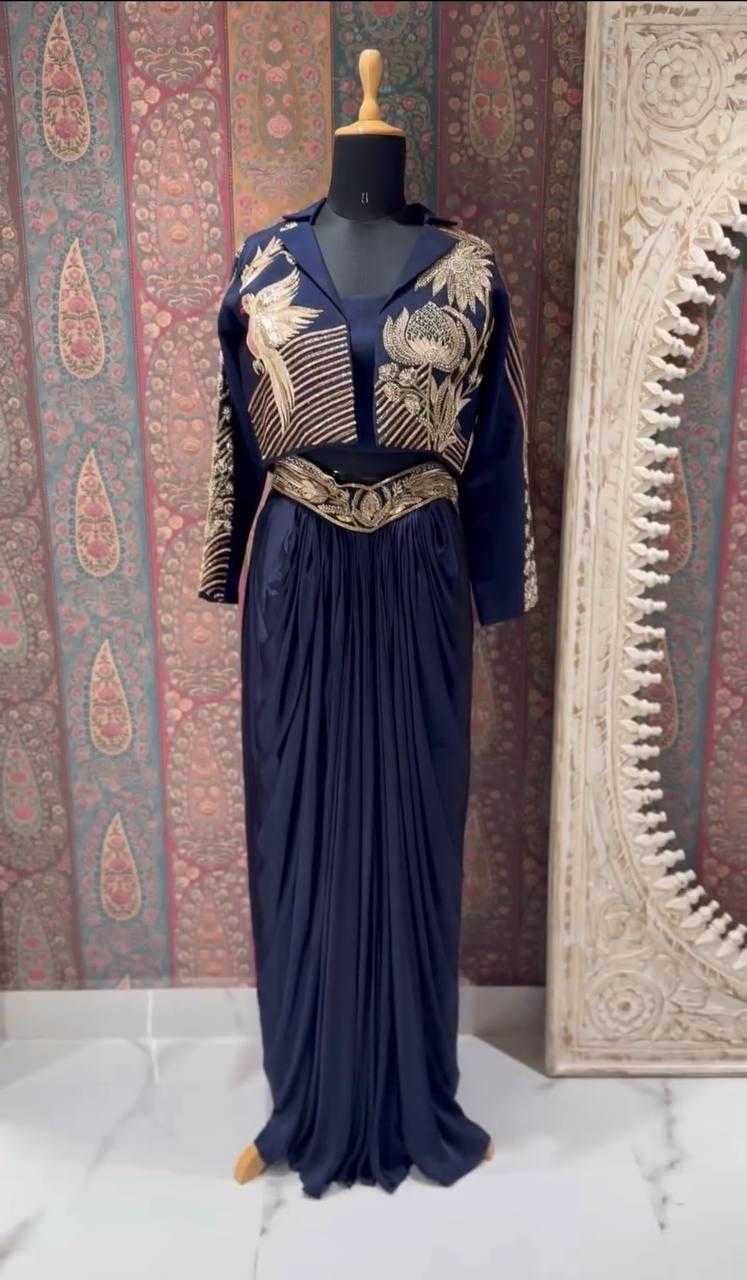 Ynf Crepe RIN110 372 Lehengas Wholesale Jacket Style Lehenga Crop Top lehenga Lehenga With Blouse Manufacturer
