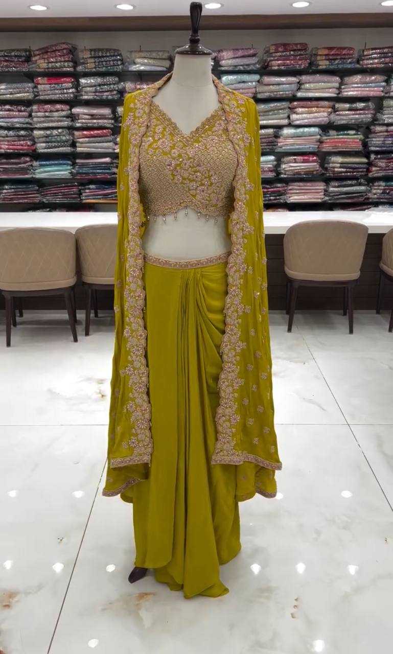 Ynf Crepe RIN110 378 Suits & Dresses Wholesale Indo Western Dresses Party Wear Dresses Wedding guest dresses Manufacturer