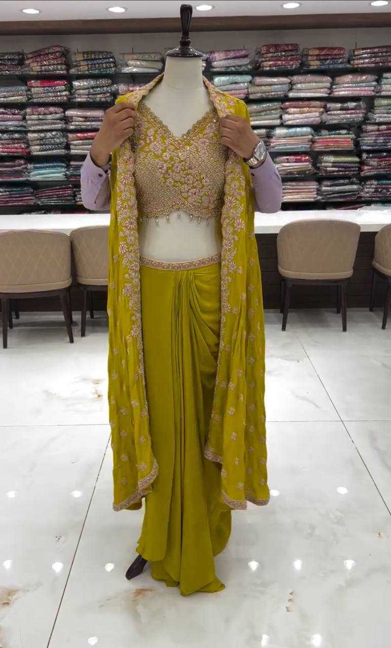 Ynf Crepe RIN110 378 Suits & Dresses Wholesale Indo Western Dresses Party Wear Dresses Wedding guest dresses Manufacturer