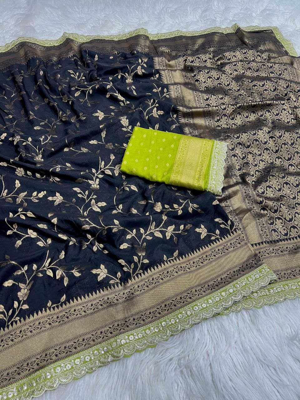 Ynf Crepe RIN225 944 Sarees Wedding Collections Festive Collections Wholesale Georgette Sarees Embroidered Sarees Sarees With Blouse Manufacturer