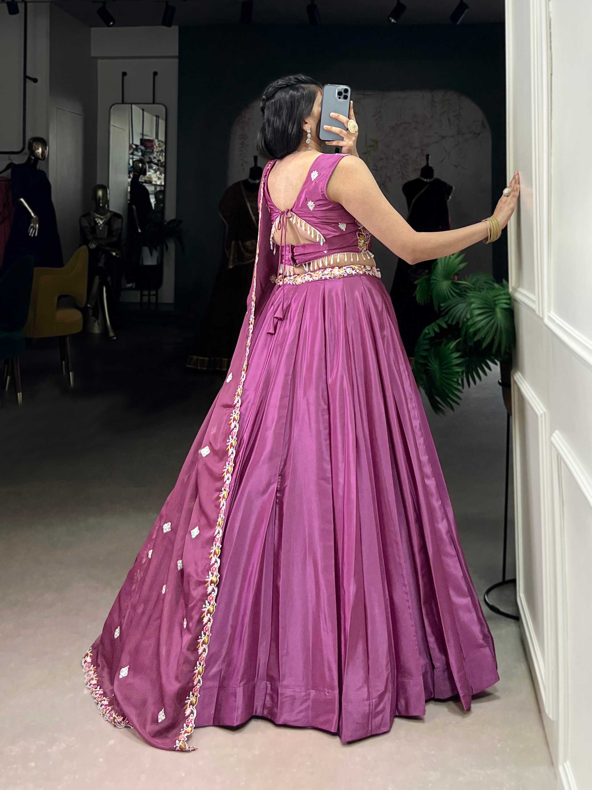 Ynf Crepe Silk KESH134 1446 Lehengas Wholesale Silk Lehenga Simple Lehenga Purple Lehenga Manufacturer