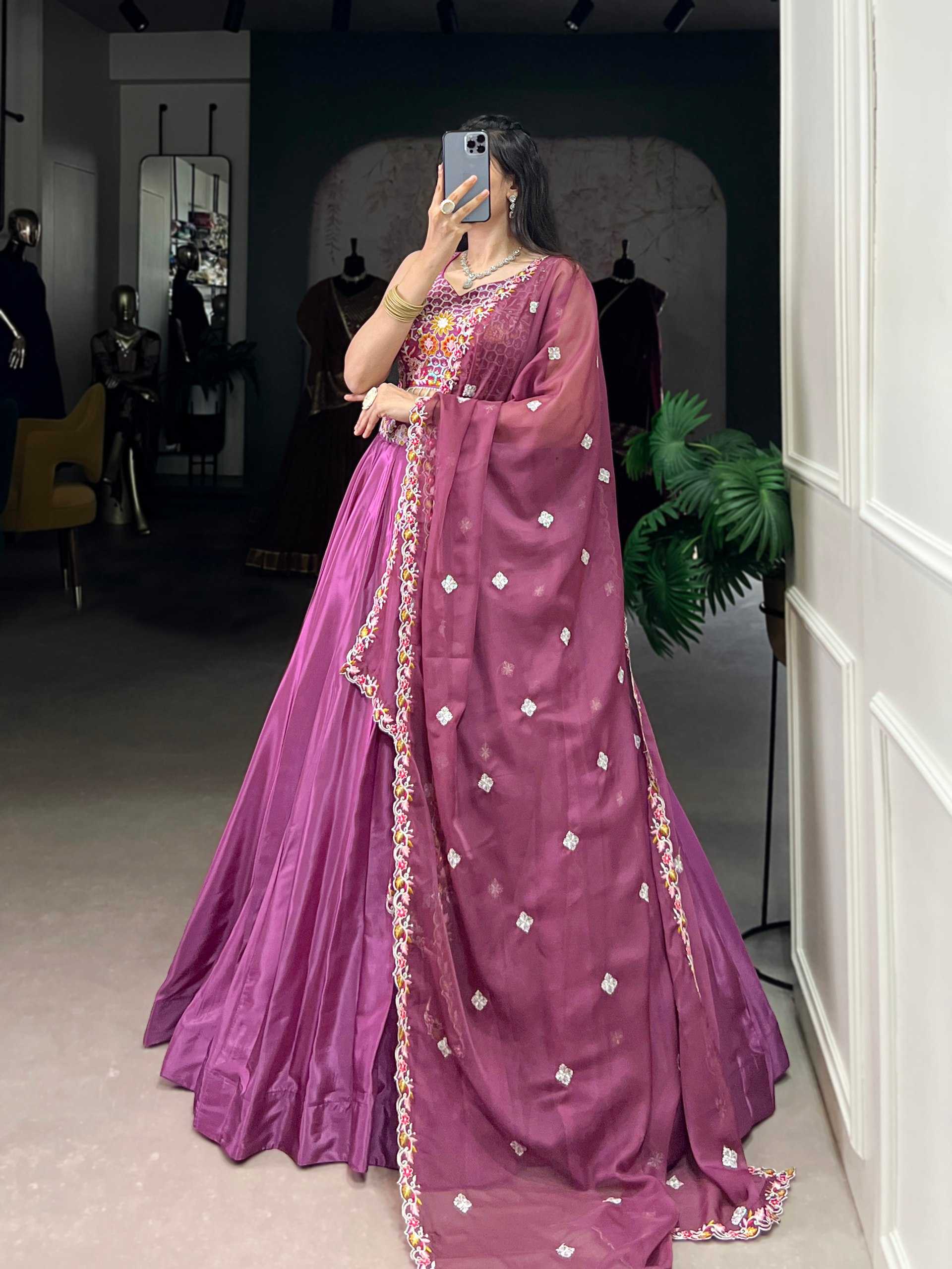 Ynf Crepe Silk KESH134 1446 Lehengas Wholesale Silk Lehenga Simple Lehenga Purple Lehenga Manufacturer