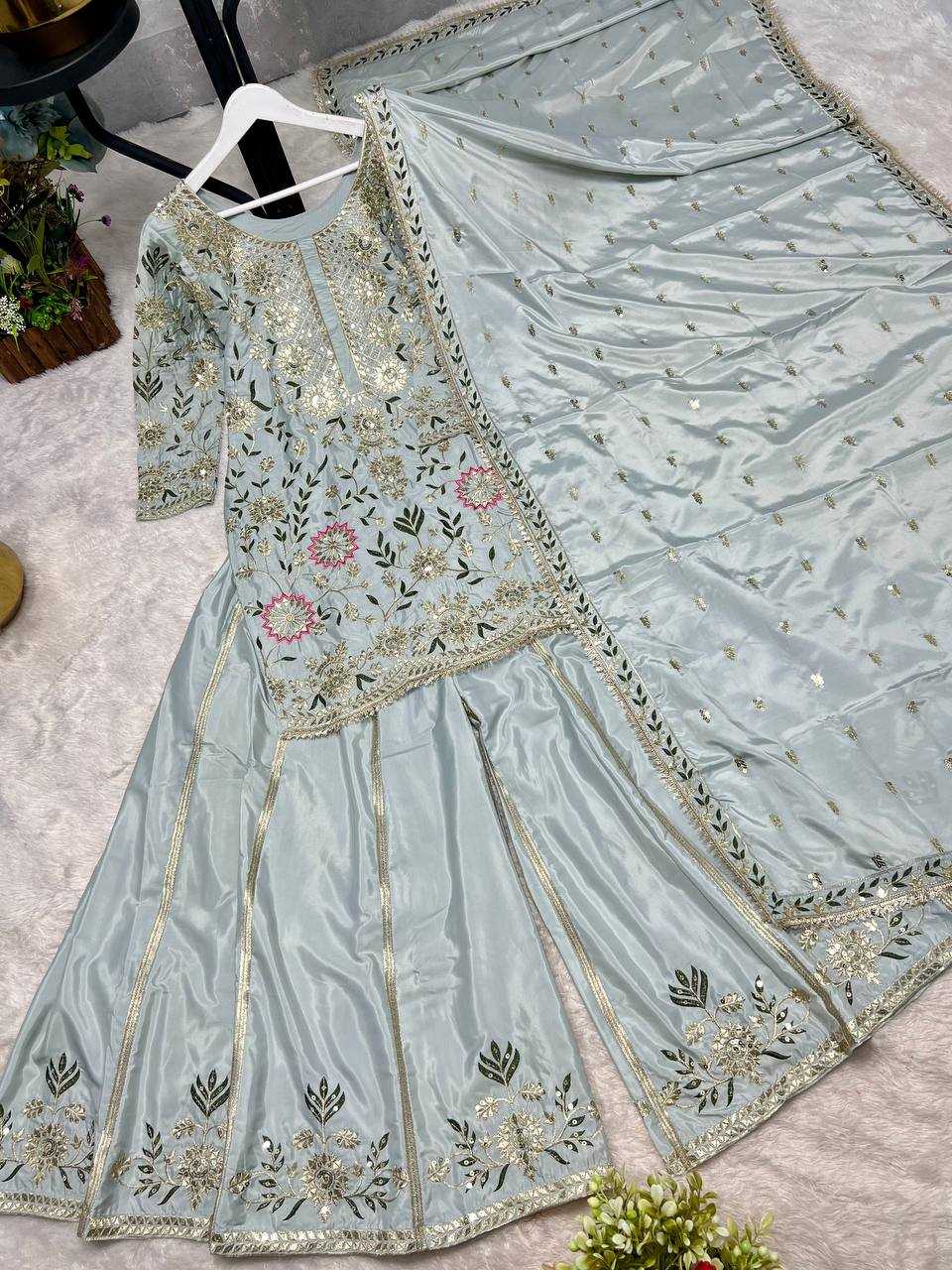 Ynf Crepe Silk KESH159 1354 Suits & Dresses Wholesale Ladies Suits Sharara Salwar Suits Embroidery Suits Party Wear Dresses Manufacturer