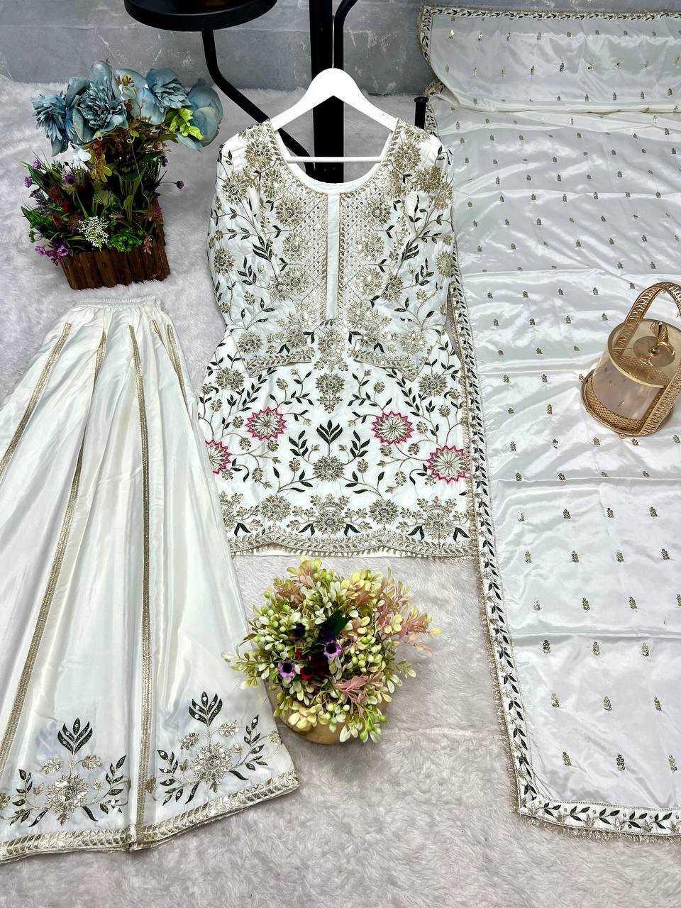 Ynf Crepe Silk KESH159 1354 Suits & Dresses Wholesale Ladies Suits Sharara Salwar Suits Embroidery Suits Party Wear Dresses Manufacturer