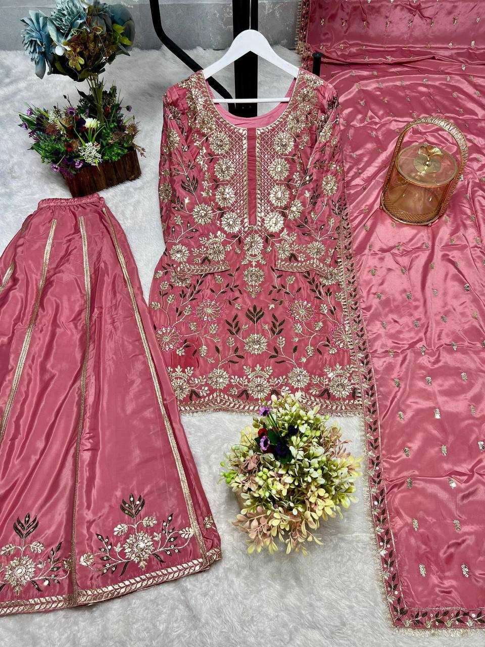 Ynf Crepe Silk KESH159 1354 Suits & Dresses Wholesale Ladies Suits Sharara Salwar Suits Embroidery Suits Party Wear Dresses Manufacturer