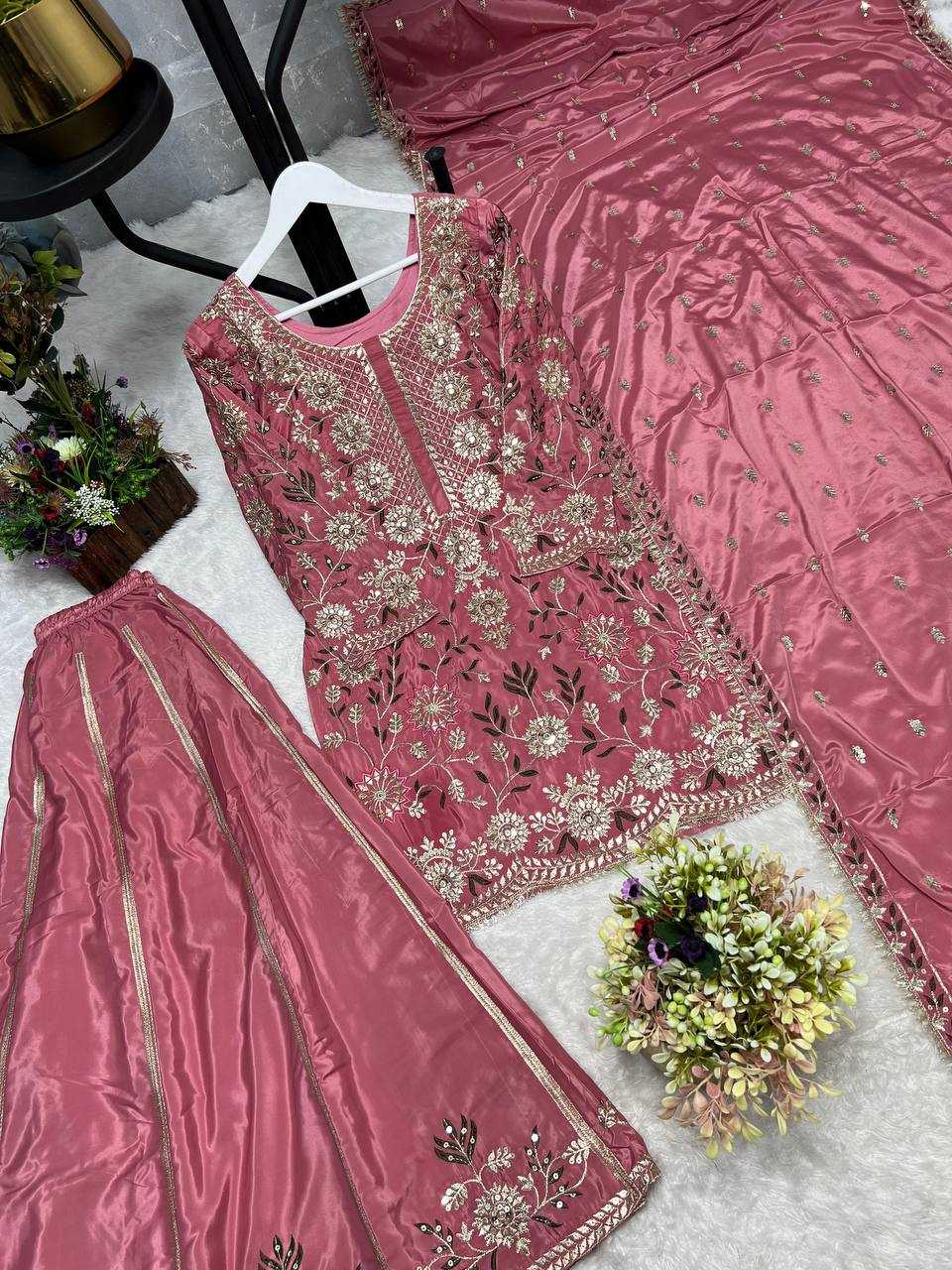 Ynf Crepe Silk KESH159 1354 Suits & Dresses Wholesale Ladies Suits Sharara Salwar Suits Embroidery Suits Party Wear Dresses Manufacturer