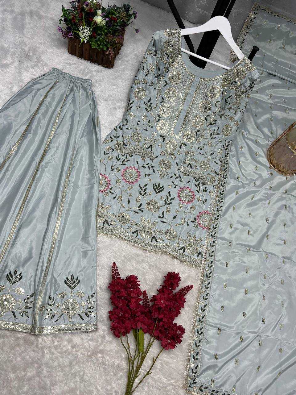 Ynf Crepe Silk KESH159 1354 Suits & Dresses Wholesale Ladies Suits Sharara Salwar Suits Embroidery Suits Party Wear Dresses Manufacturer