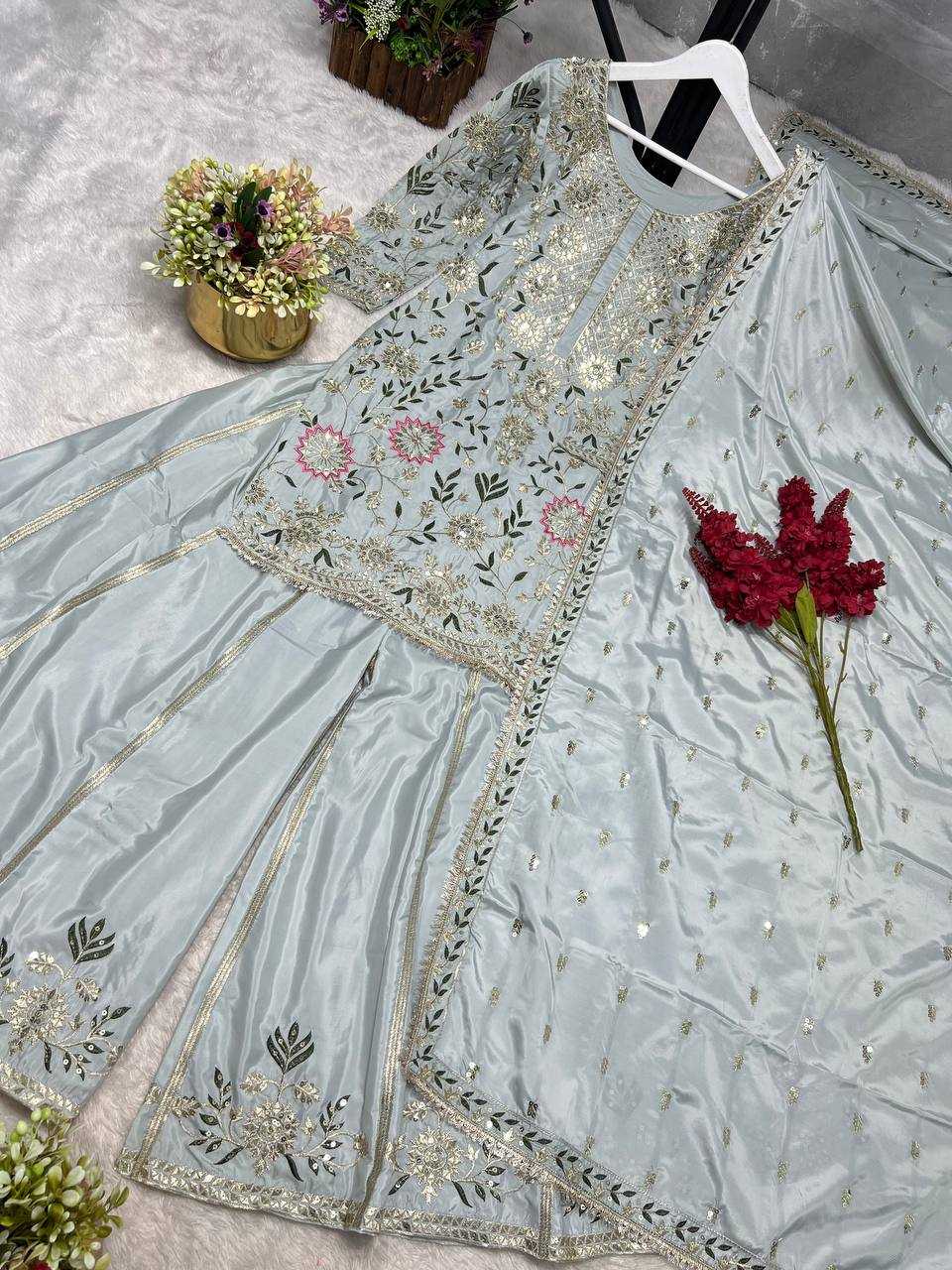 Ynf Crepe Silk KESH159 1354 Suits & Dresses Wholesale Ladies Suits Sharara Salwar Suits Embroidery Suits Party Wear Dresses Manufacturer