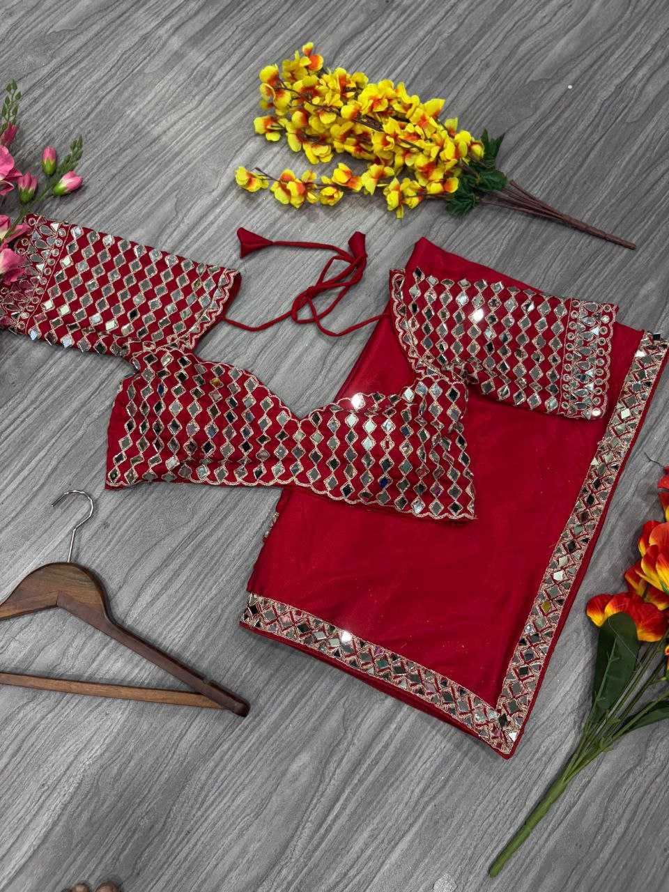 Ynf Crepe KESH508 71 Sarees Wholesale Designer Sarees Fancy Sarees Mirror Work Saree Manufacturer