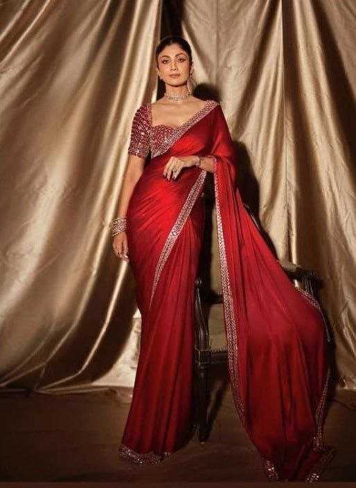 Ynf Crepe KESH508 71 Sarees Wholesale Designer Sarees Fancy Sarees Mirror Work Saree Manufacturer