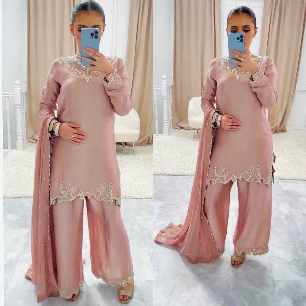 Ynf Crepe Silk KESH512 4002 Suits & Dresses Wholesale Sharara Salwar Suits Ladies Silk Suit Handwork Suits Manufacturer