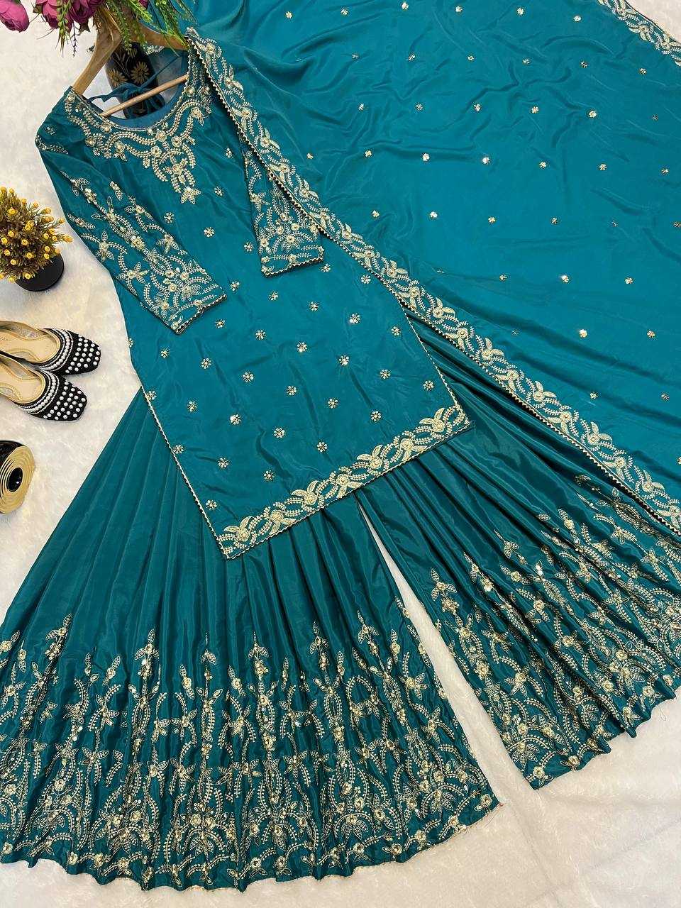 Ynf Crepe Silk KESH528 467 Suits & Dresses Wedding Collections Festive Collections Wholesale Embroidery Suits Ladies Silk Suit Wedding Outfits Manufacturer