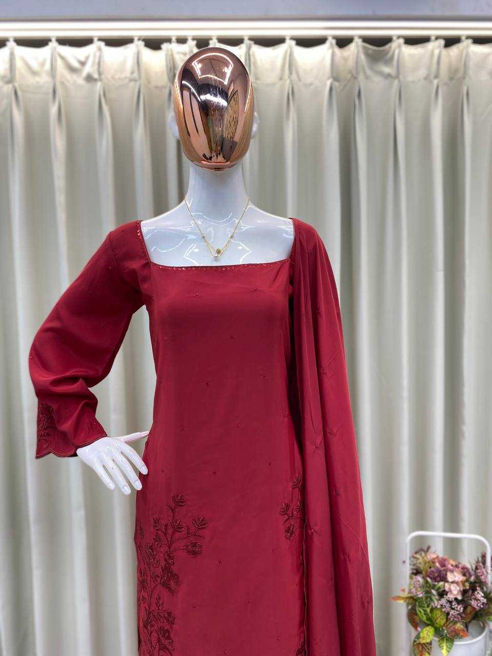 Ynf Crepe Silk RIN110 369 Suits & Dresses Wedding Collections Festive Collections Wholesale Embroidery Suits Ladies Salwar Suits Ladies Silk Suit Manufacturer