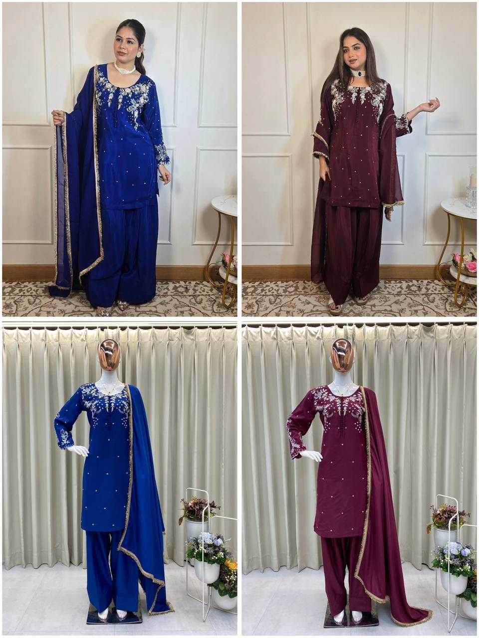 Ynf Crepe Silk RIN110 374 Suits & Dresses Wholesale Ladies Suits Embroidery Suits Ladies Salwar Suits Manufacturer