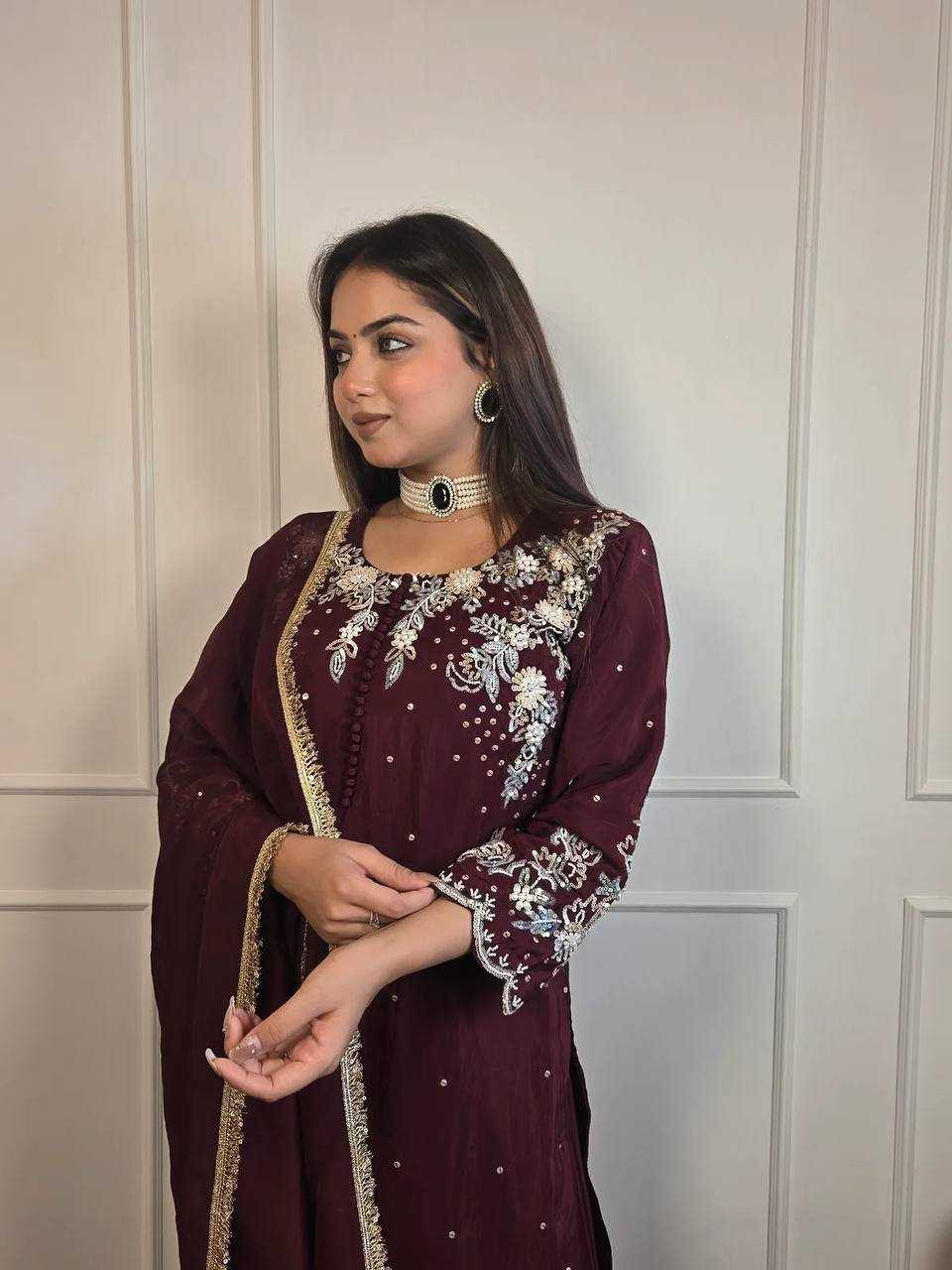 Ynf Crepe Silk RIN110 374 Suits & Dresses Wholesale Ladies Suits Embroidery Suits Ladies Salwar Suits Manufacturer